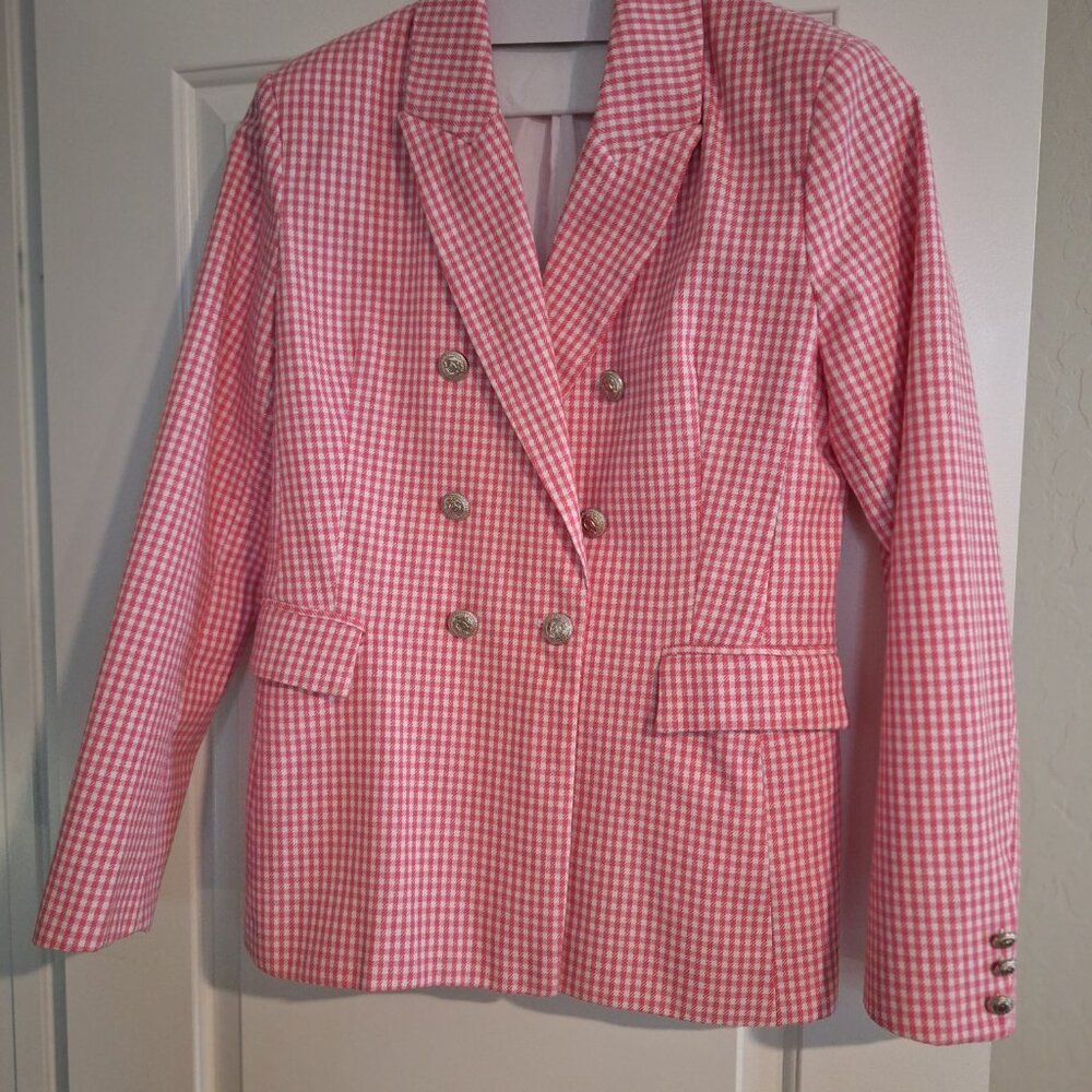 Shein Pink Checked Blazer